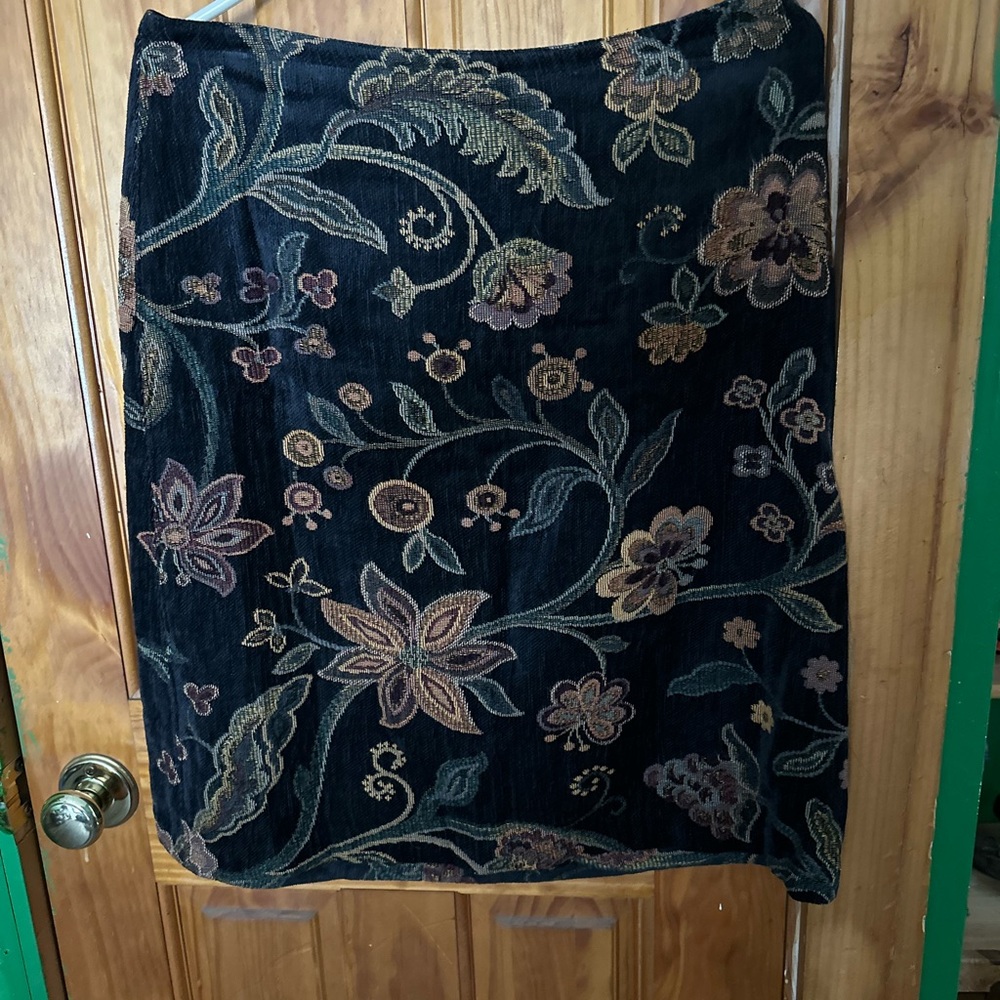 CAbi Black Floral Pencil Skirt